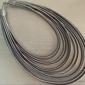 Black textile necklace